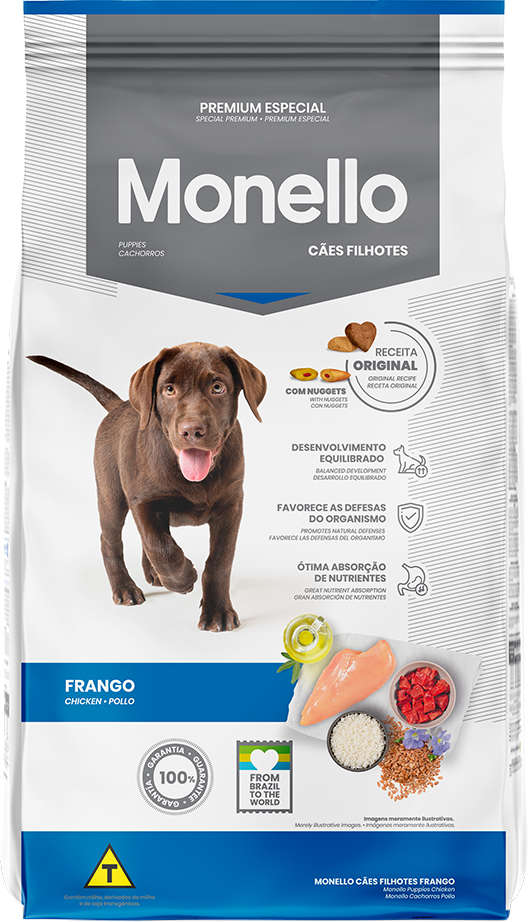 Ração Seca Monello Frango para Cães Filhotes