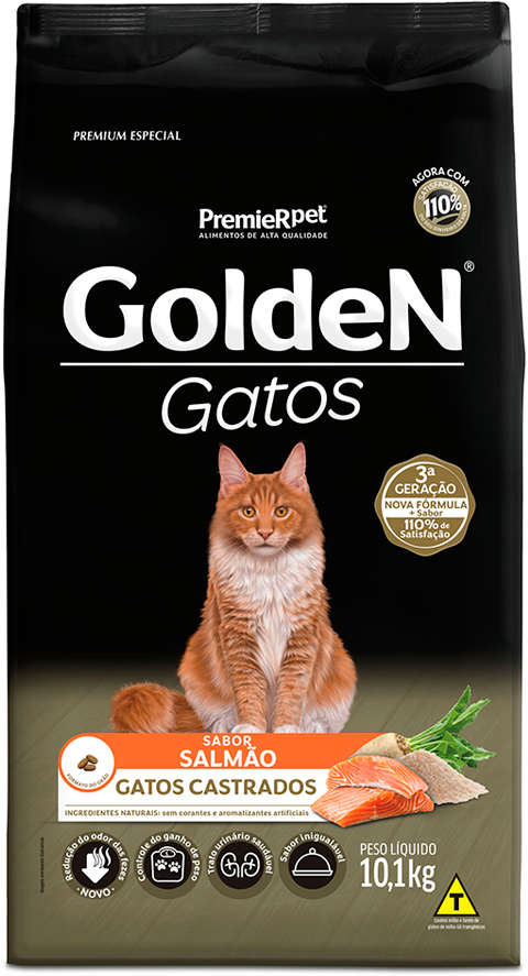 GoldeN para Gatos Castrados Sabor Salmão 10,1kg