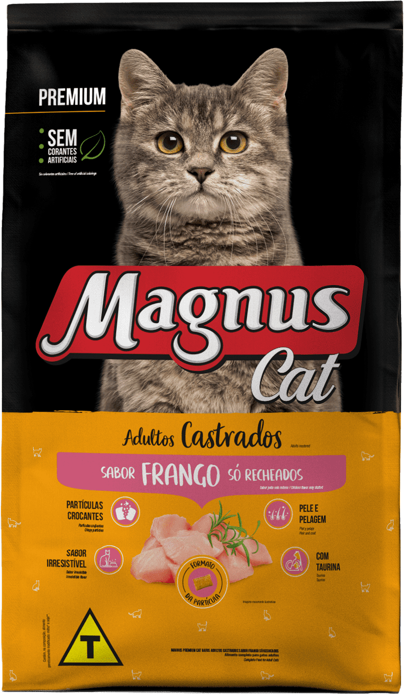 Magnus Cat para Gatos Castrados Sabor Frango só Recheados 20kg