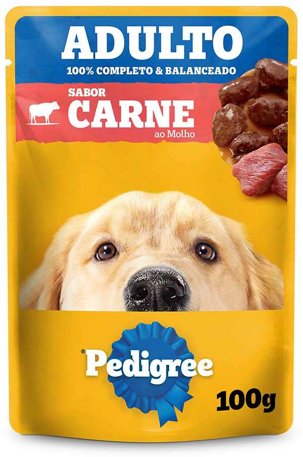 Ração Úmida Pedigree Sachê Carne ao Molho para Cães Adultos
