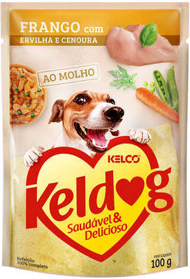 Ração Úmida Keldog Sachê Frango, Ervilha e Cenoura