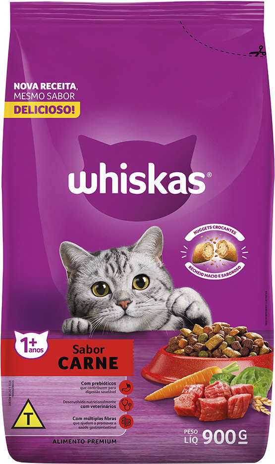 Ração Whiskas Carne para Gatos Adultos