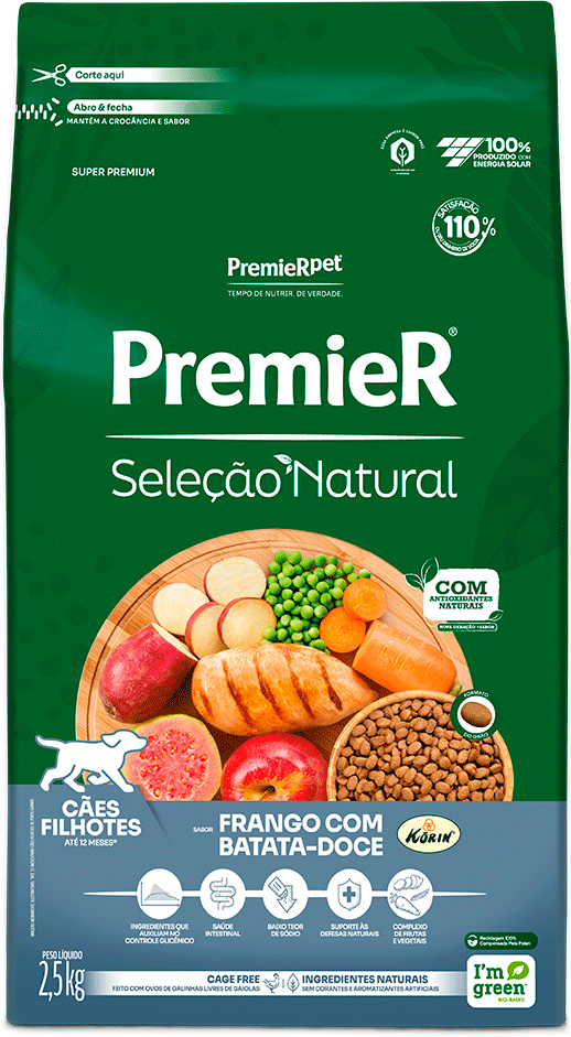 PremieR Seleção Natural para Cães Filhotes Sabor Frango Korin e Batata-doce 2,5kg
