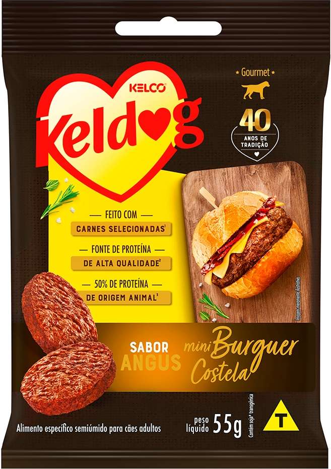 Bifinho Keldog para Cães Mini Burger Sabor Costela Angus