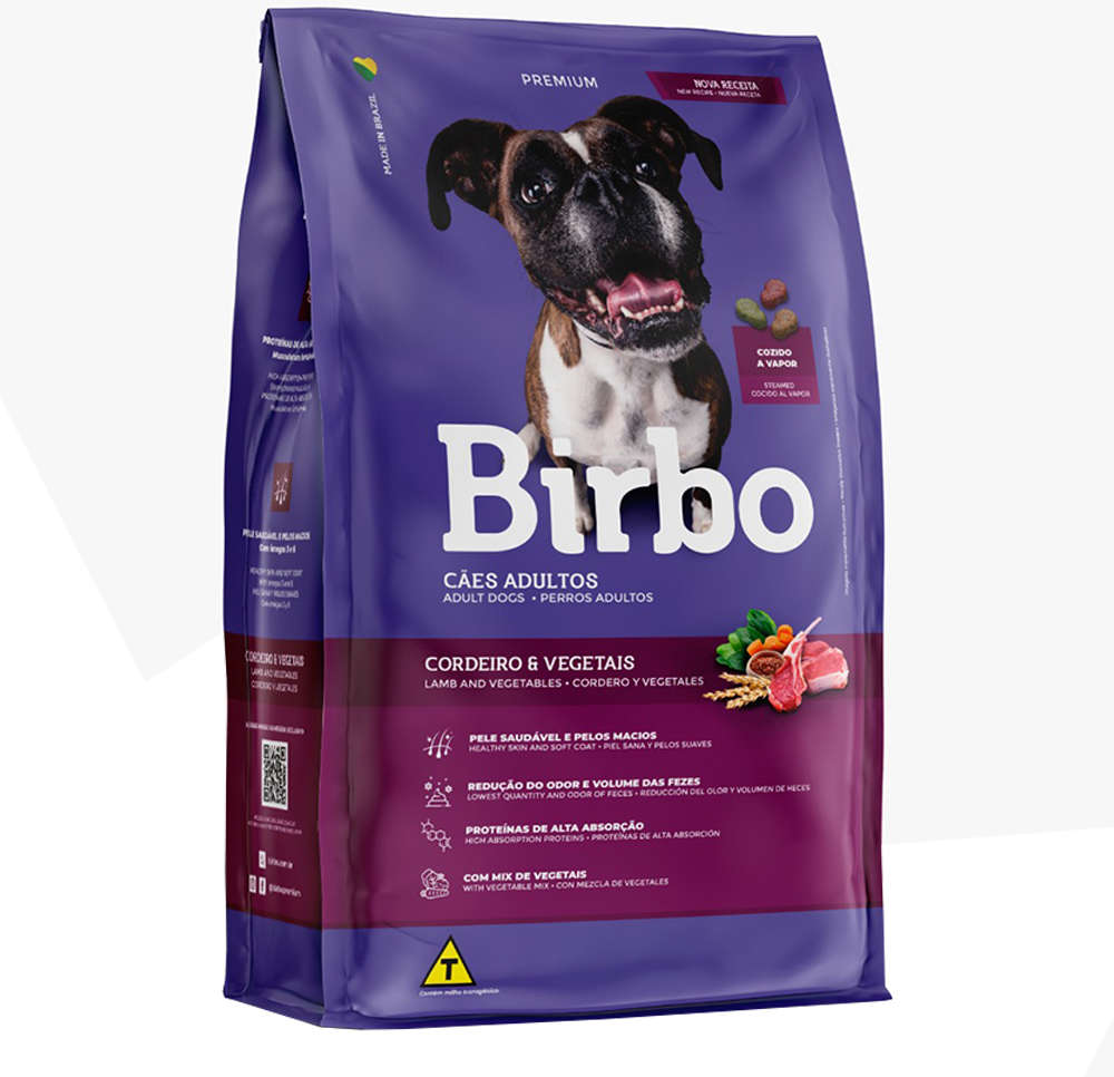 Ração Seca Birbo Cordeiro e Vegetais para Cães Adultos