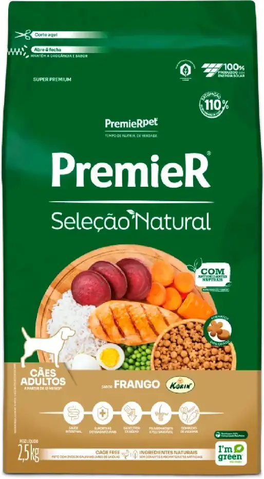 PremieR Seleção Natural para Cães Adultos Sabor Frango Korin 2,5kg