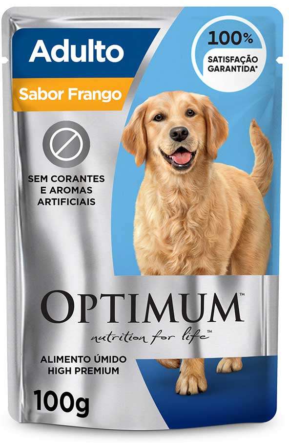 Ração Úmida Optimum Sachê para Cães Adultos Frango
