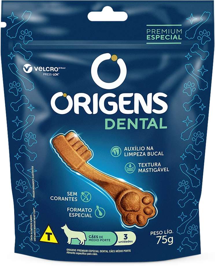 Petisco Origens para Cães Adultos Porte Médio Dental