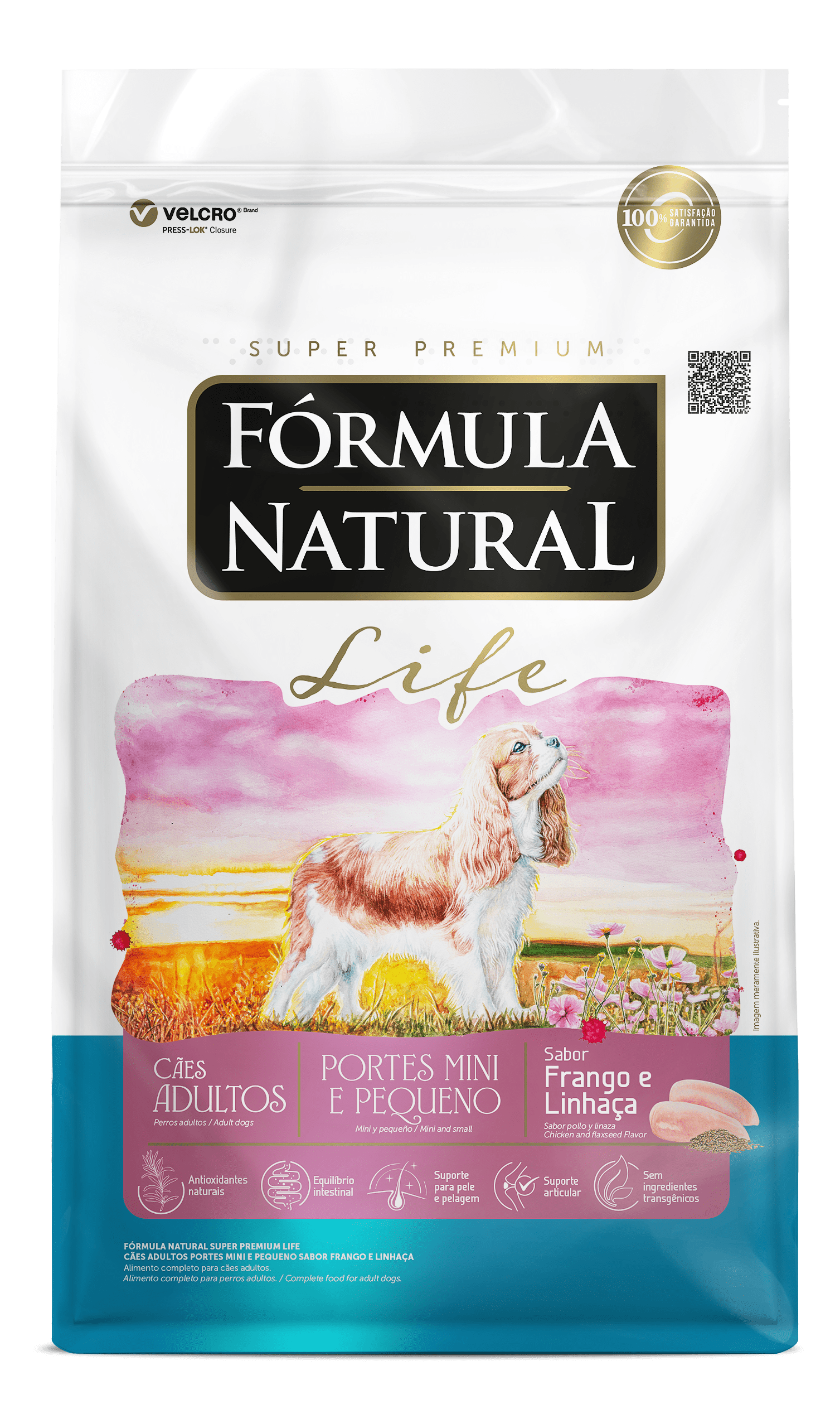 Fórmula Natural Life para Cães Adultos Portes Mini e Pequeno Sabor Frango e Linhaça 2,5kg