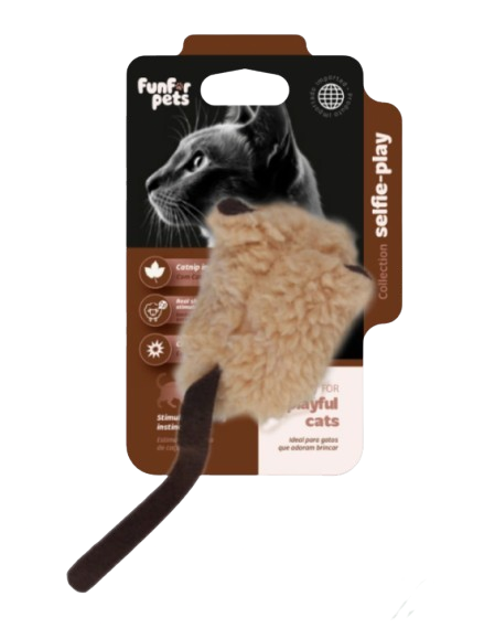 FUNCAT TOY WOOLY MOUSE SOUND CHIP