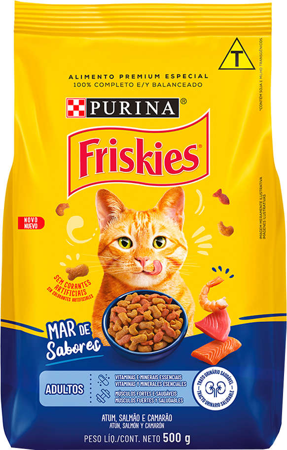 Ração Seca Nestlé Purina Friskies Peixe & Frutos do Mar para Gatos Adultos
